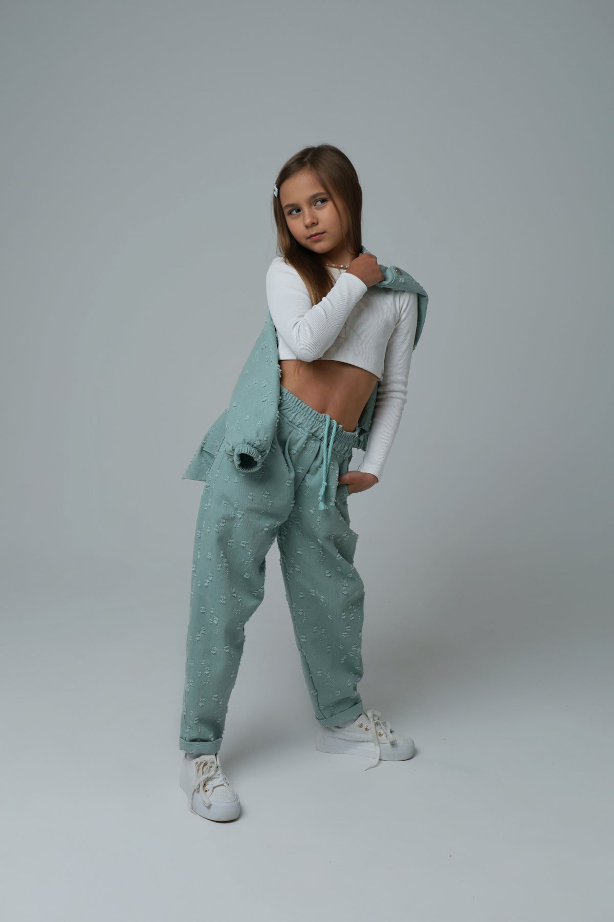 Spodnie (typu banany w kolorze miętowym)