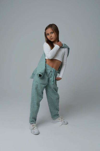 Spodnie (typu banany w kolorze miętowym)