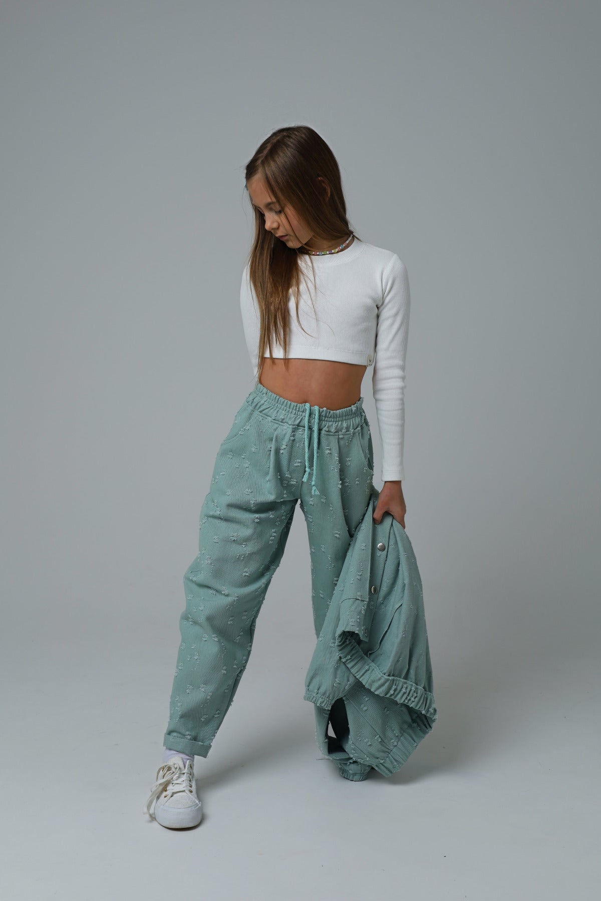 Spodnie (typu banany w kolorze miętowym)