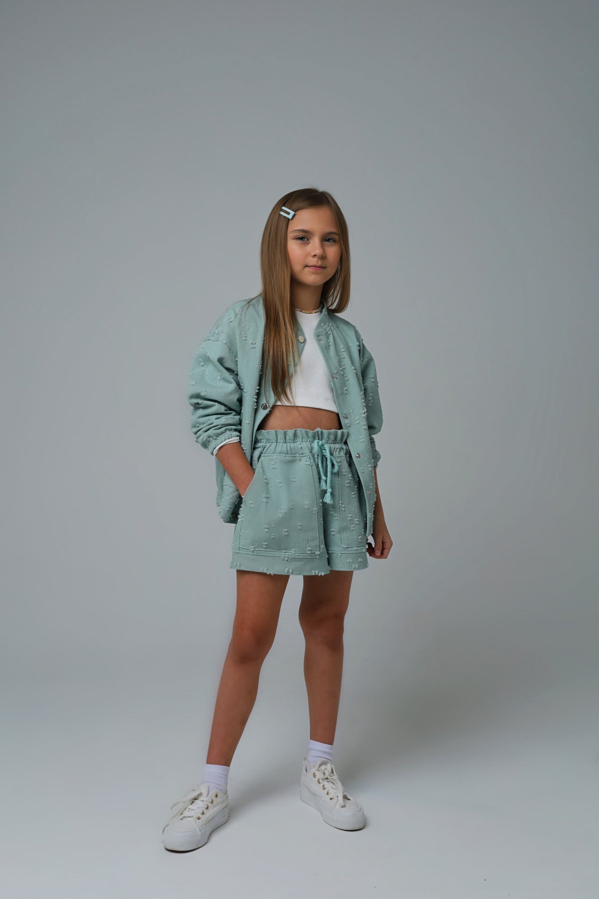 Bomberka dżinsowa (w kolorze miętowym)