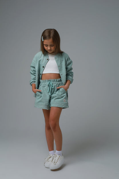 Bomberka dżinsowa (w kolorze miętowym)