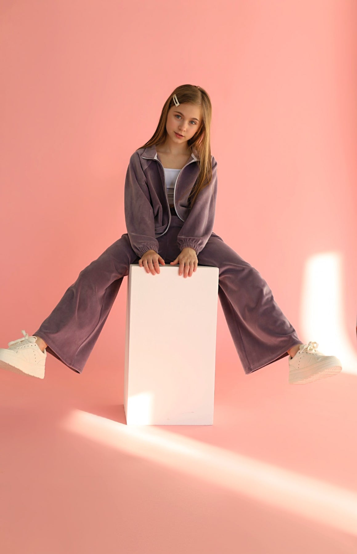 Dzwony Soft Velour Liliowy