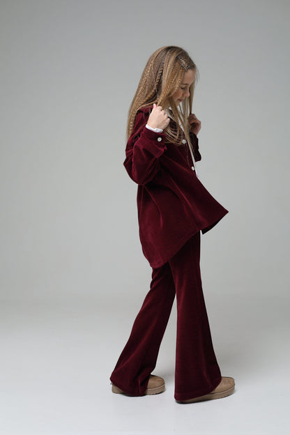 Rozszerzane legginsy (bordo)