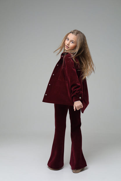 Rozszerzane legginsy (bordo)