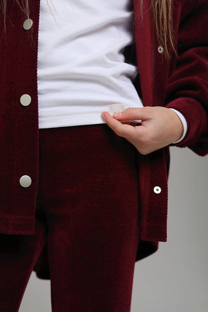 Rozszerzane legginsy (bordo)