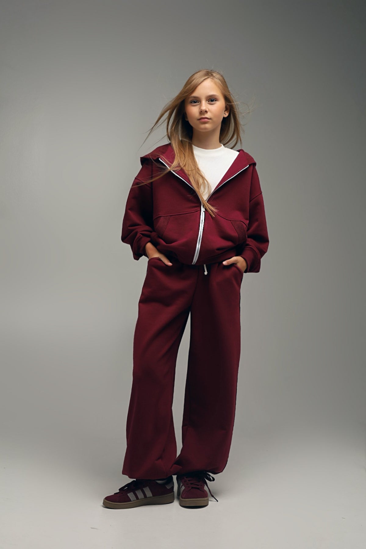 Spodnie JOGGER WIDE BORDO | EASY MODE