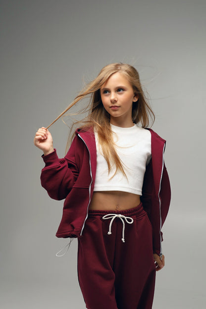 Spodnie JOGGER WIDE BORDO | EASY MODE