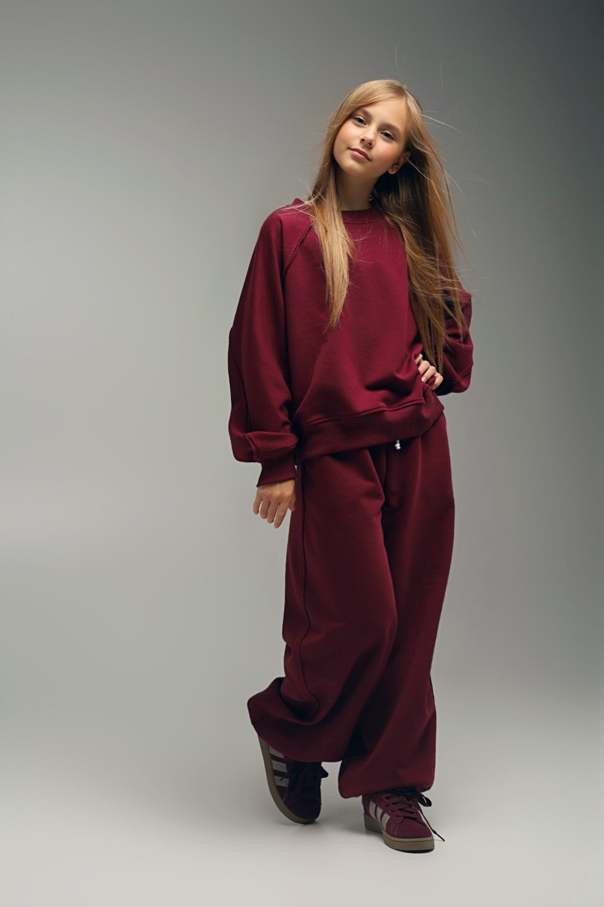 Spodnie JOGGER WIDE BORDO | EASY MODE