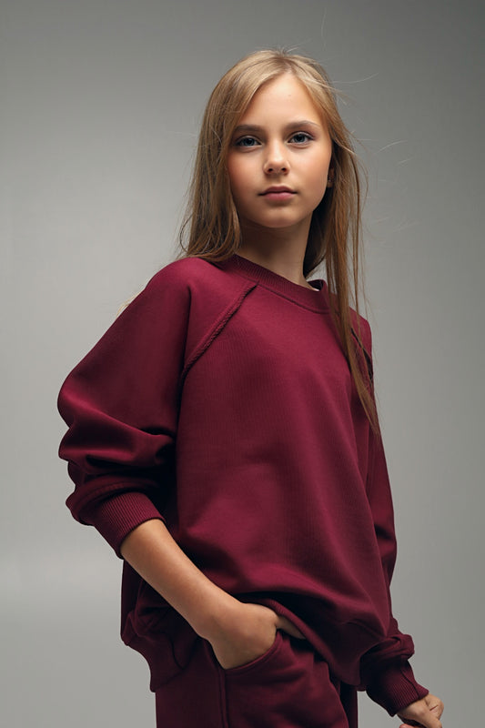Bluza OVERSIZE BORDO | EASY MODE