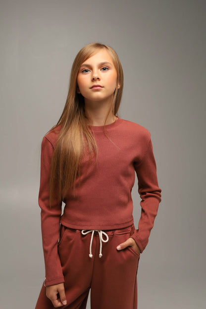 Longsleeve BASIC prążkowany | EASY MODE