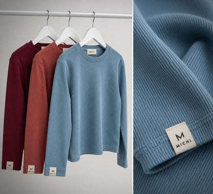 Longsleeve BASIC prążkowany | EASY MODE