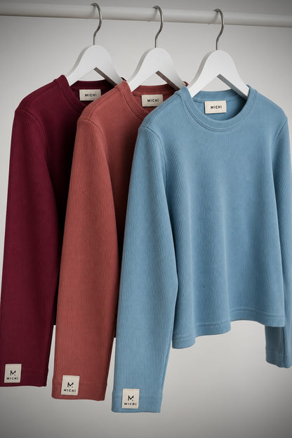 Longsleeve BASIC prążkowany | EASY MODE
