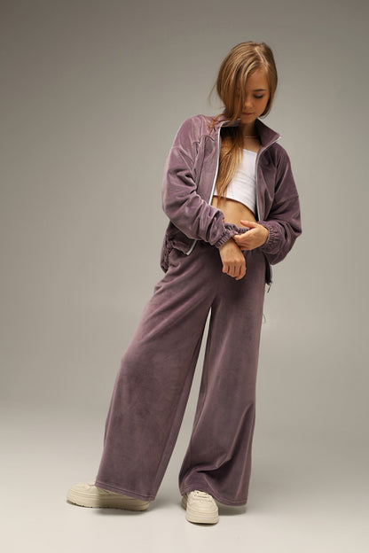 Dzwony Soft Velour Liliowy
