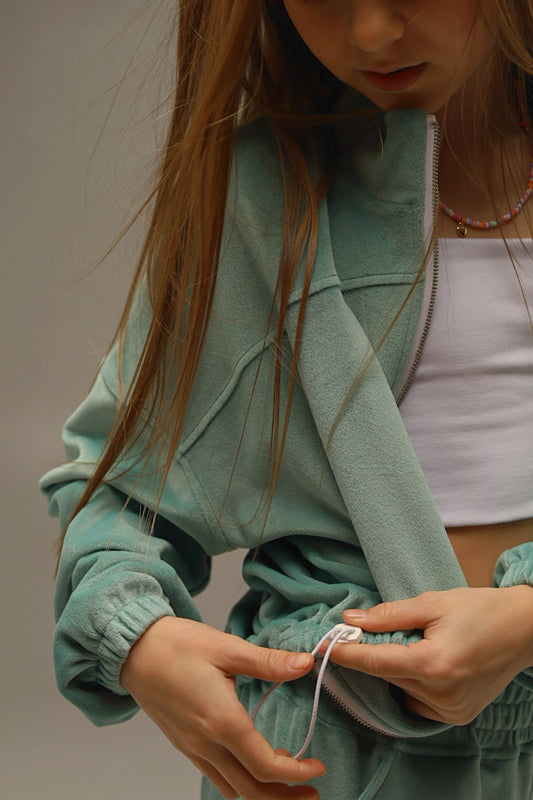 Bluza ZIP Soft Velour Mint