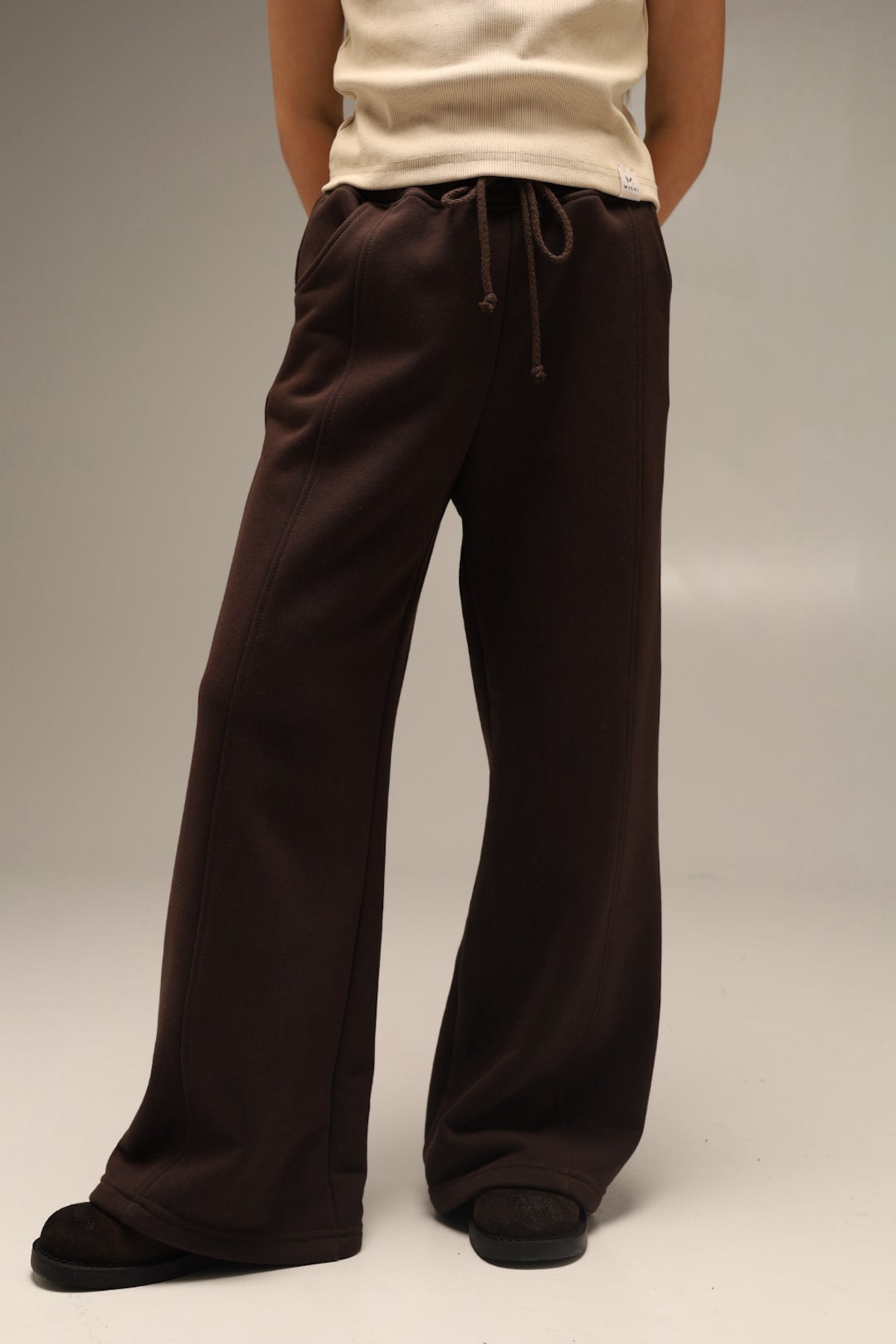 SPODNIE PALAZZO | DARK CHOCOLATE