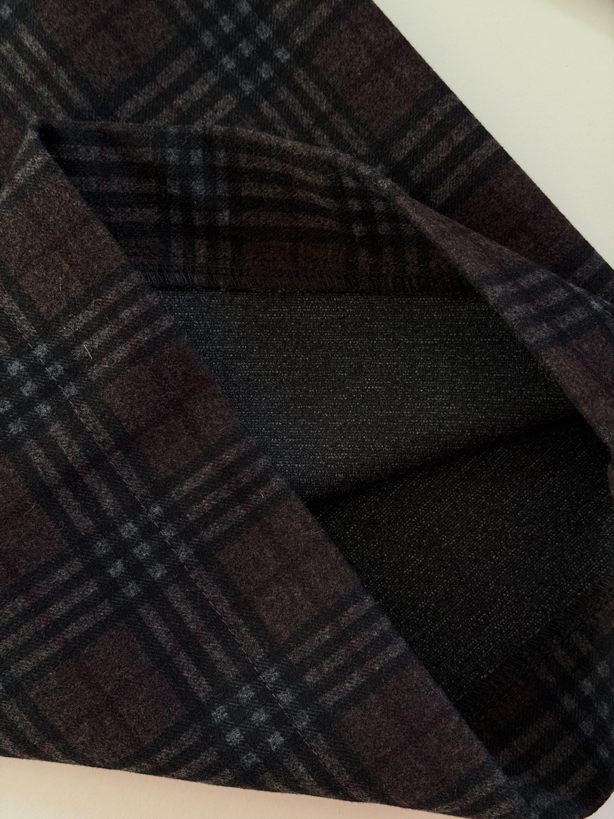 SPODNIE WIDE CHECK | DARK CHOCOLATE