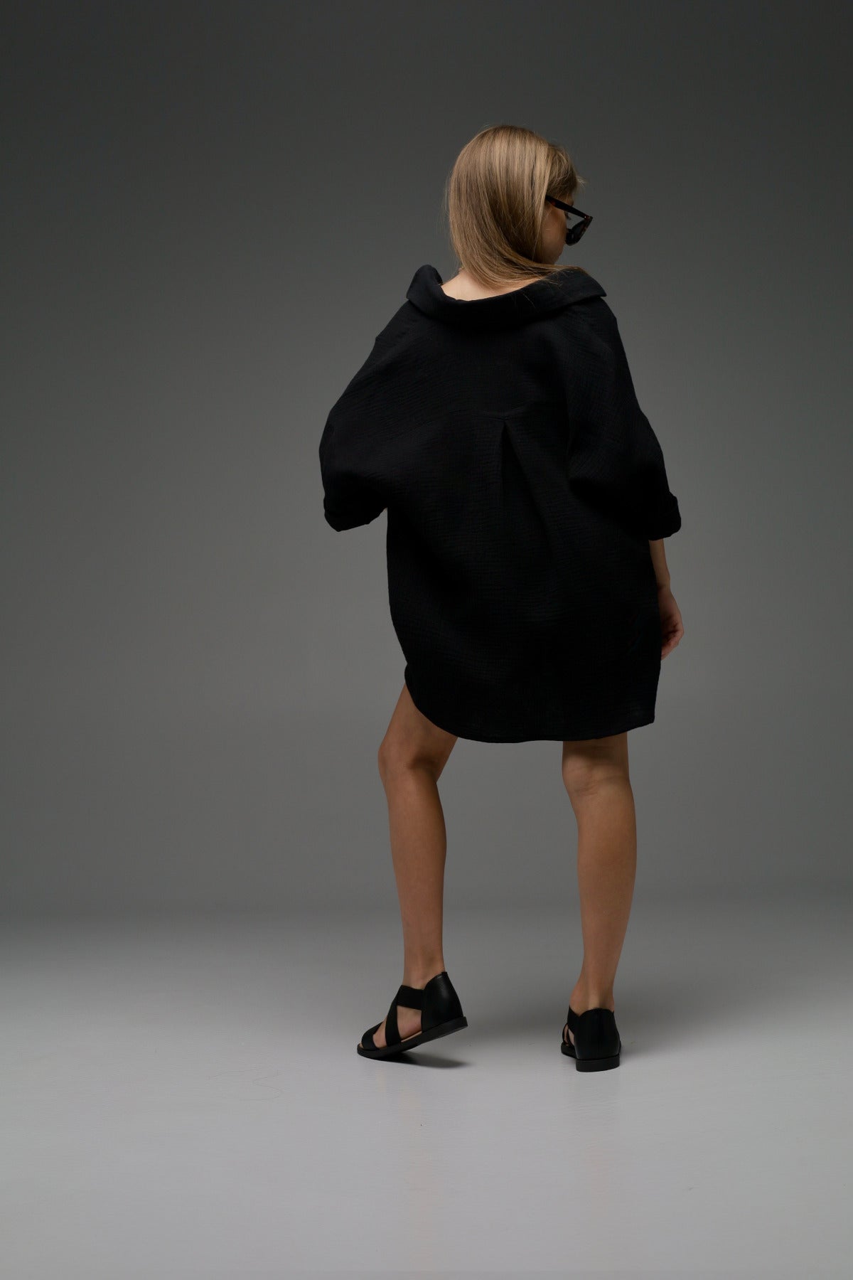 Czarna koszula MICHI (z muślinu)