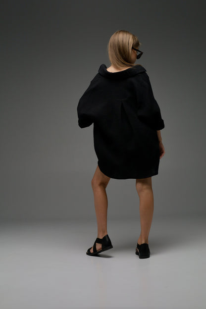 Czarna koszula MICHI (z muślinu)