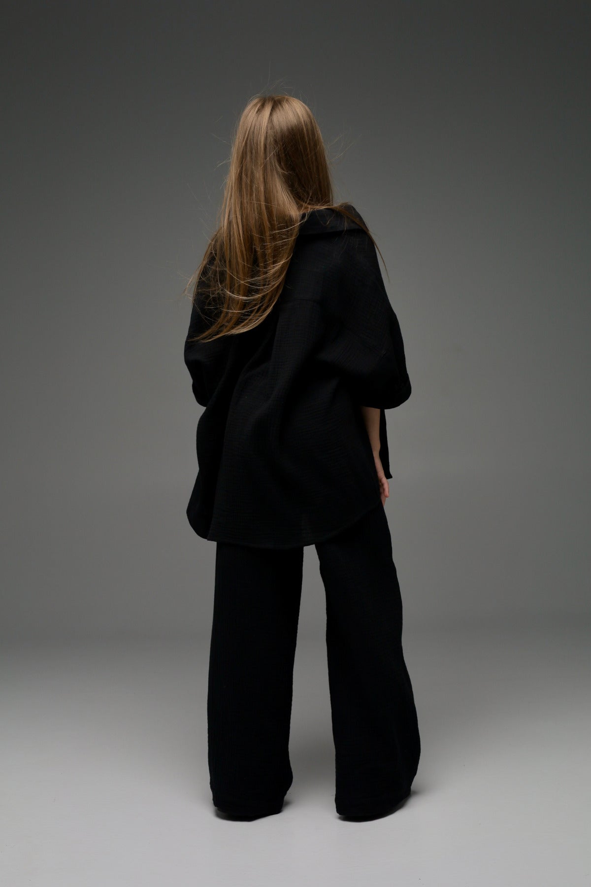 Czarna koszula MICHI (z muślinu)