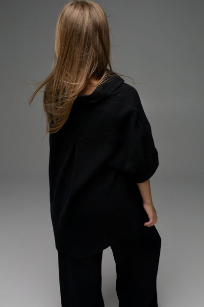 Czarna koszula MICHI (z muślinu)