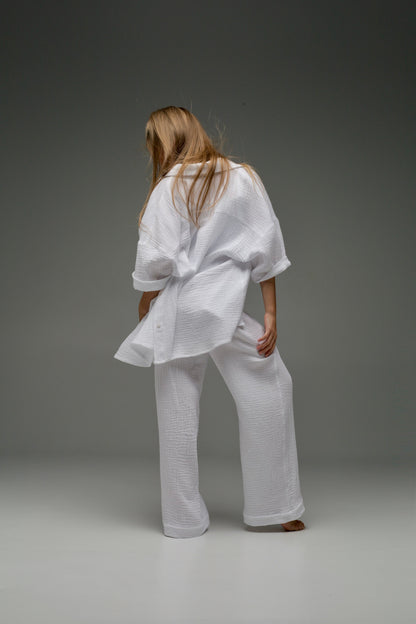 Biała koszula MICHI (z muślinu)