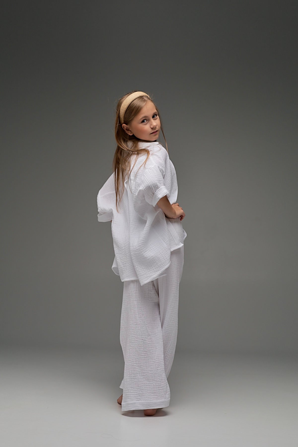 Biała koszula MICHI (z muślinu)