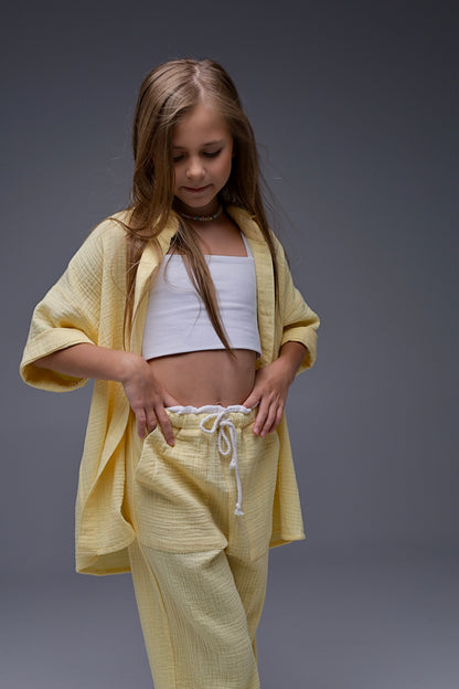 Dzwony muślinowe MICHI (bananowy krem)