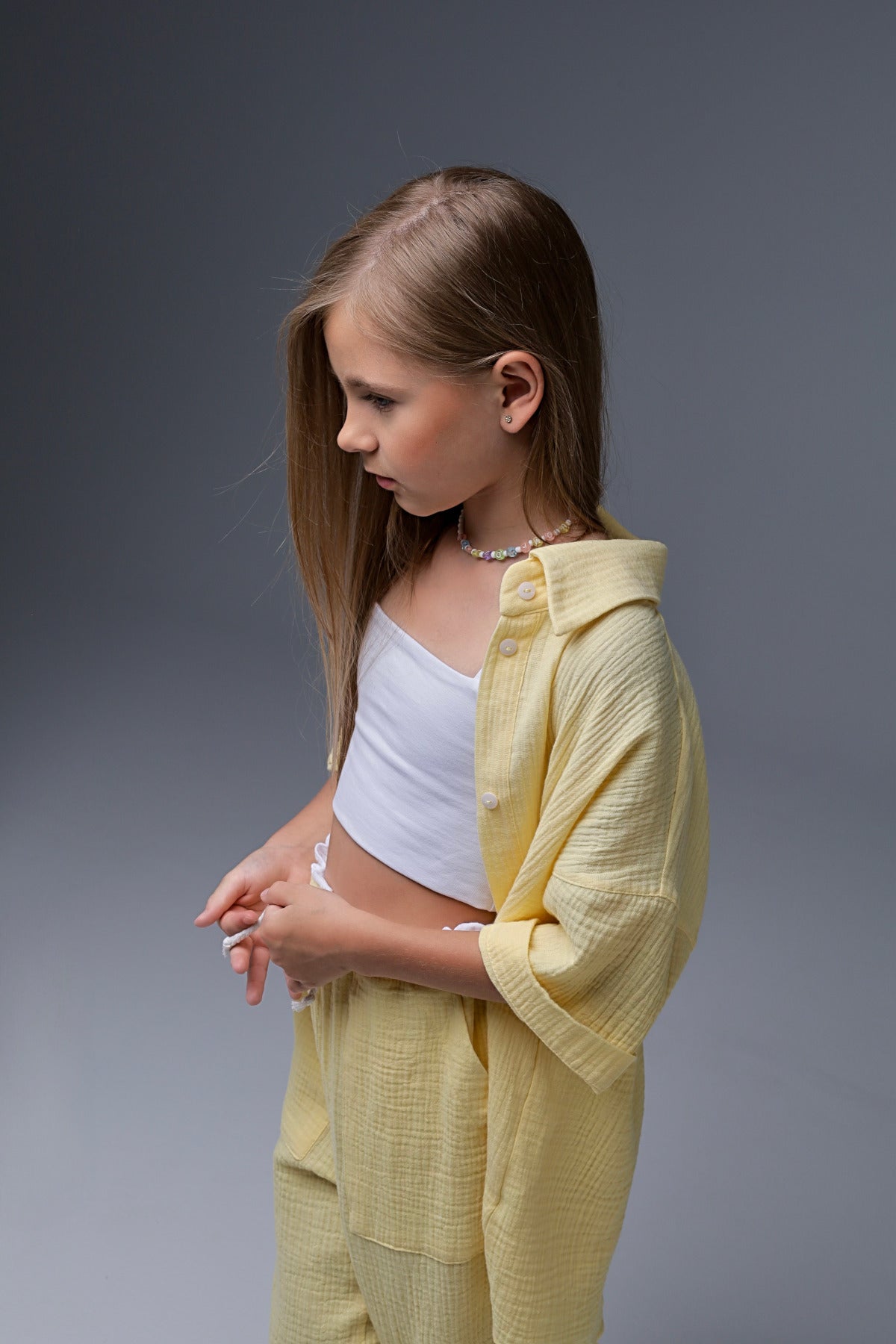 Koszula MICHI bananowy krem (z muślinu)