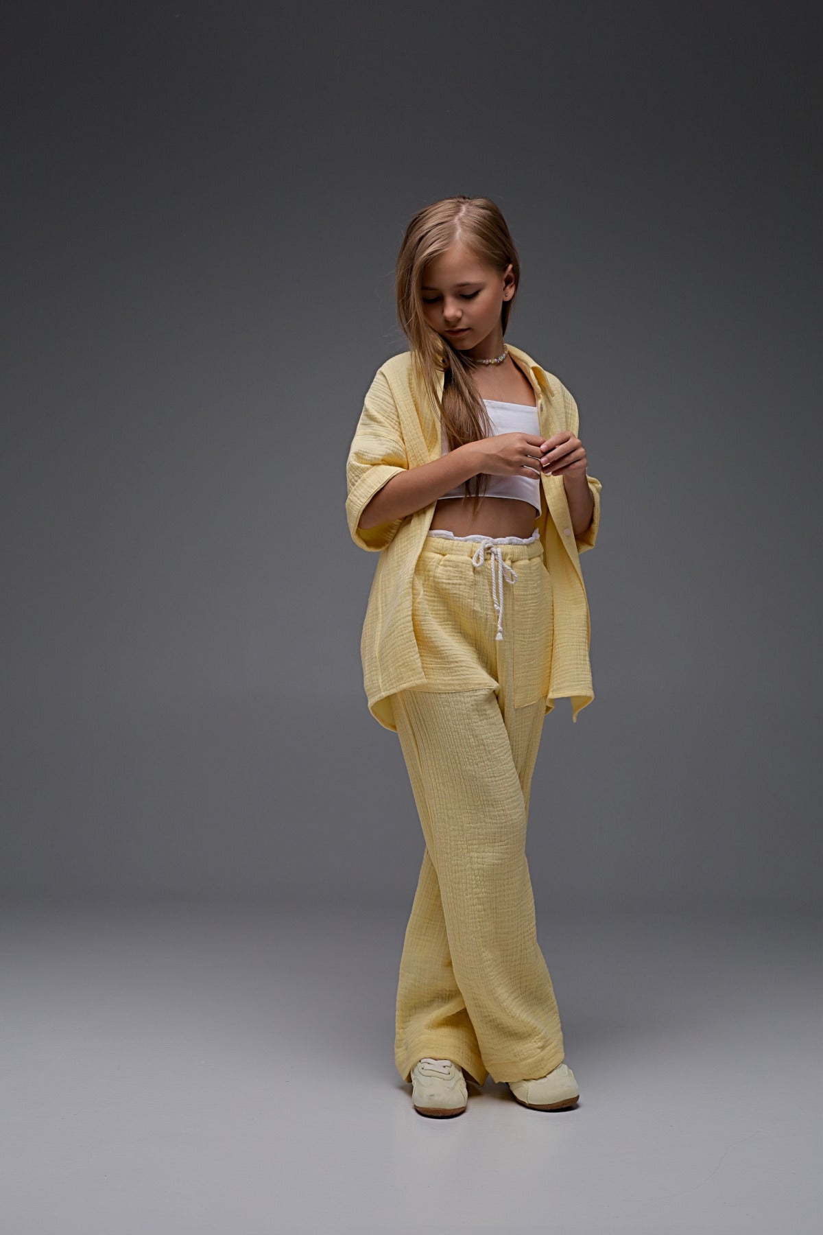 Koszula MICHI bananowy krem (z muślinu)