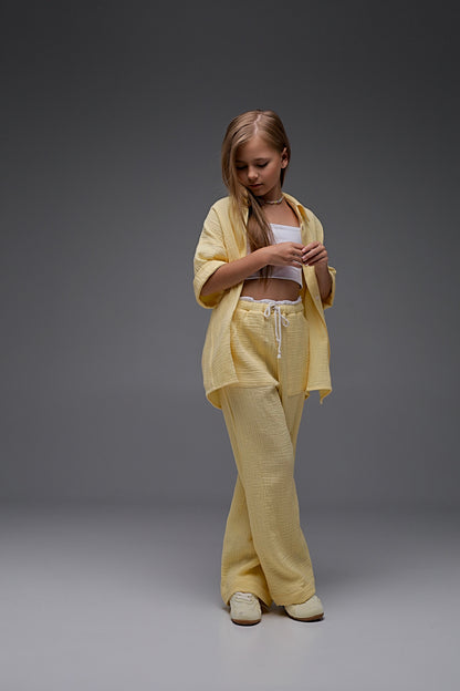 Koszula MICHI bananowy krem (z muślinu)