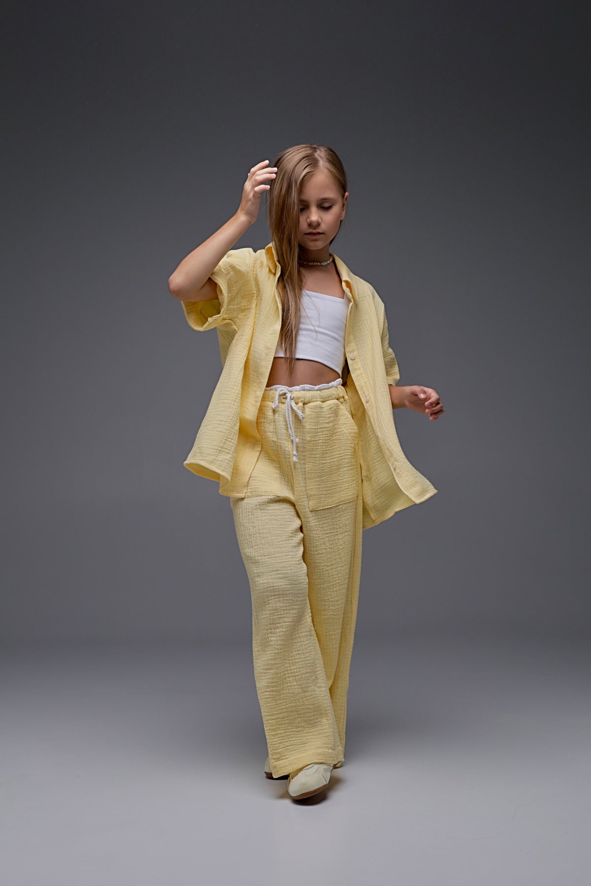 Koszula MICHI bananowy krem (z muślinu)