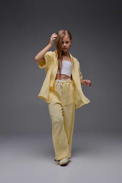 Koszula MICHI bananowy krem (z muślinu)