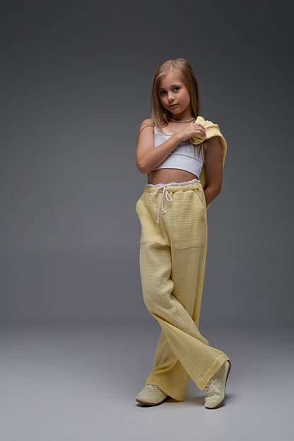 Dzwony muślinowe MICHI (bananowy krem)