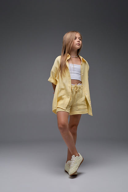 Koszula MICHI bananowy krem (z muślinu)