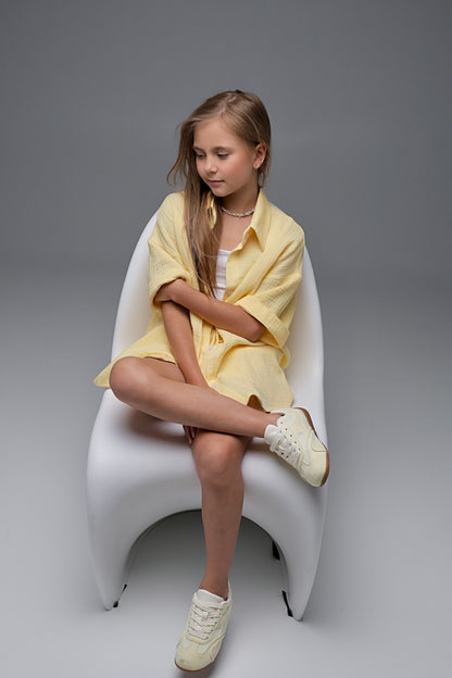 Koszula MICHI bananowy krem (z muślinu)