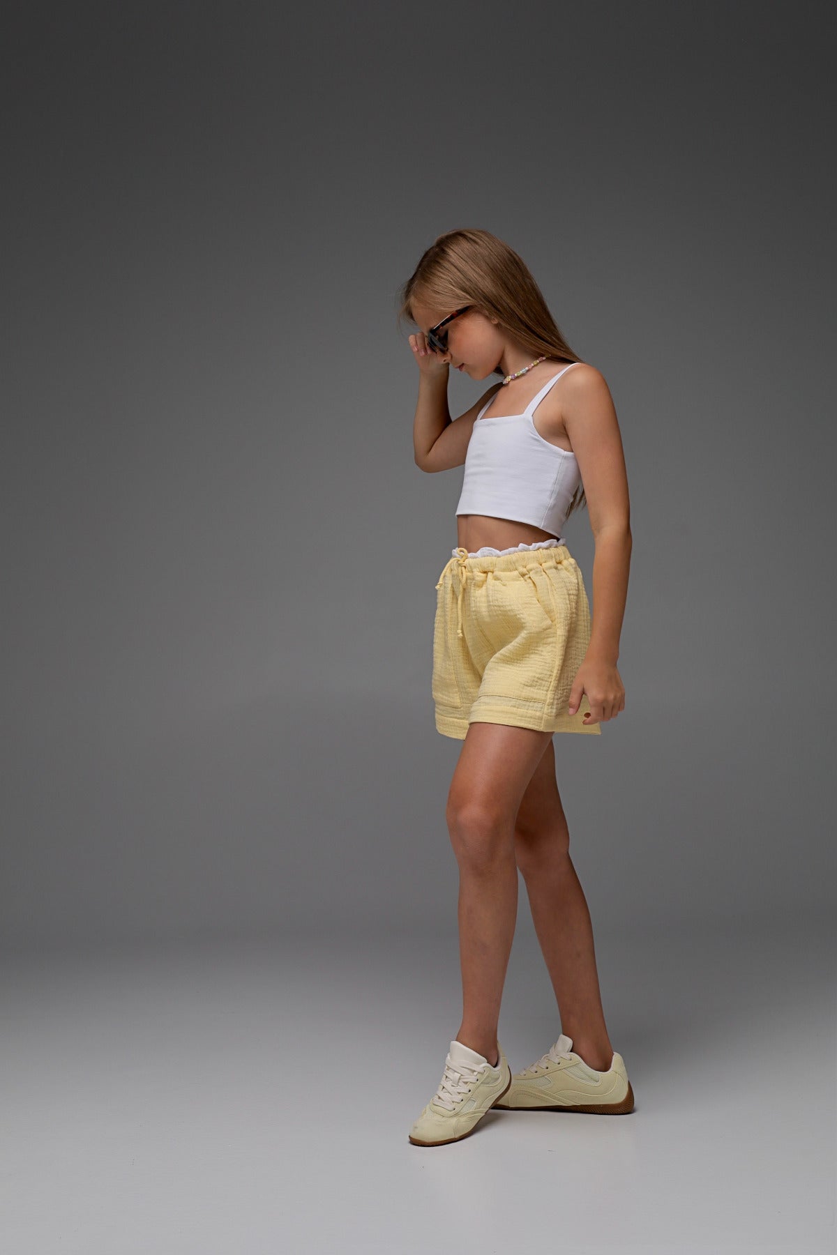 Szorty muślinowe MICHІ (bananowy krem)