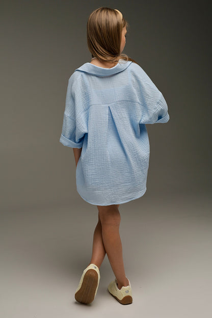 Błękitna koszula MICHI (z muślinu)