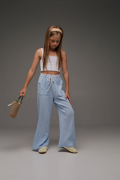 Dzwony muślinowe MICHI (błękitne)